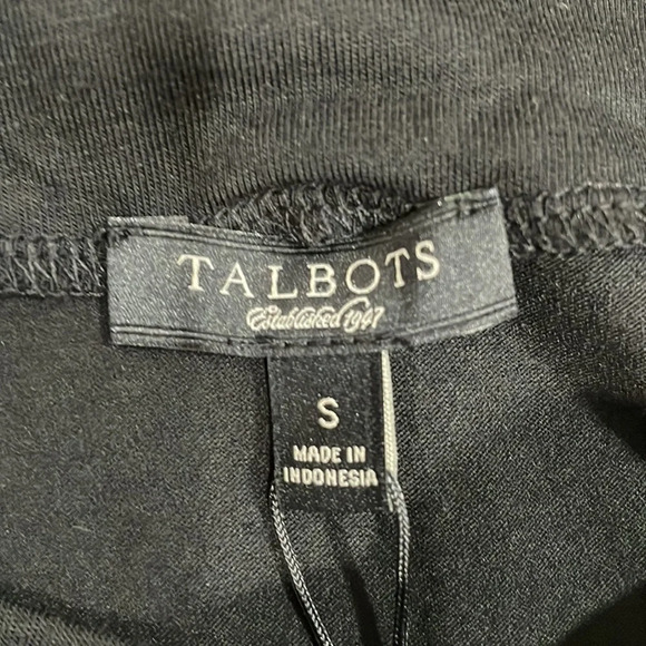 NWT Talbots Black Short Sleeve Top with Ribbon Neck Detail S - Picture 14 of 15